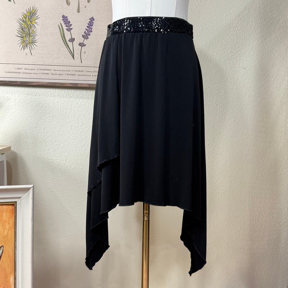 90s Y2k Asymmetric Sequin Skirt Sexy Witchy Vampire Whimsigoth Dark Fairy XS S